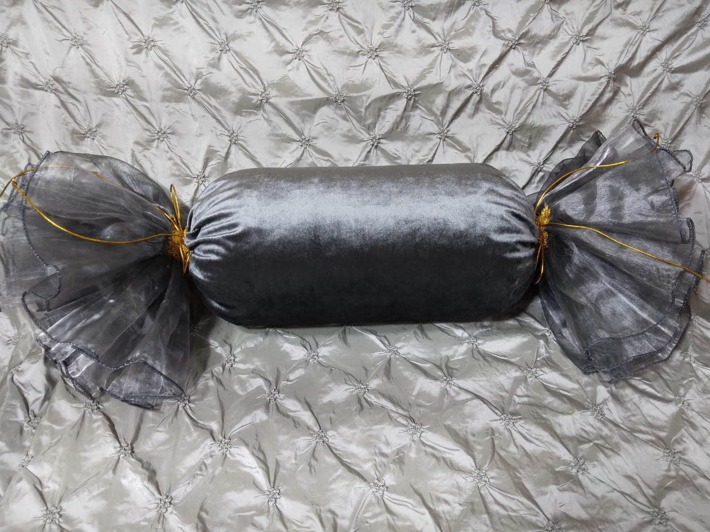 Grey & Gold Candy Wrap Pillow