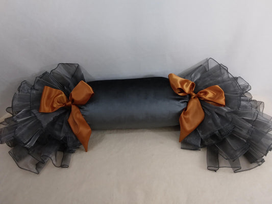 Grey & Bronze Candy Wrap Pillow
