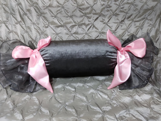 Pink and Grey Candy Wrap Pillow
